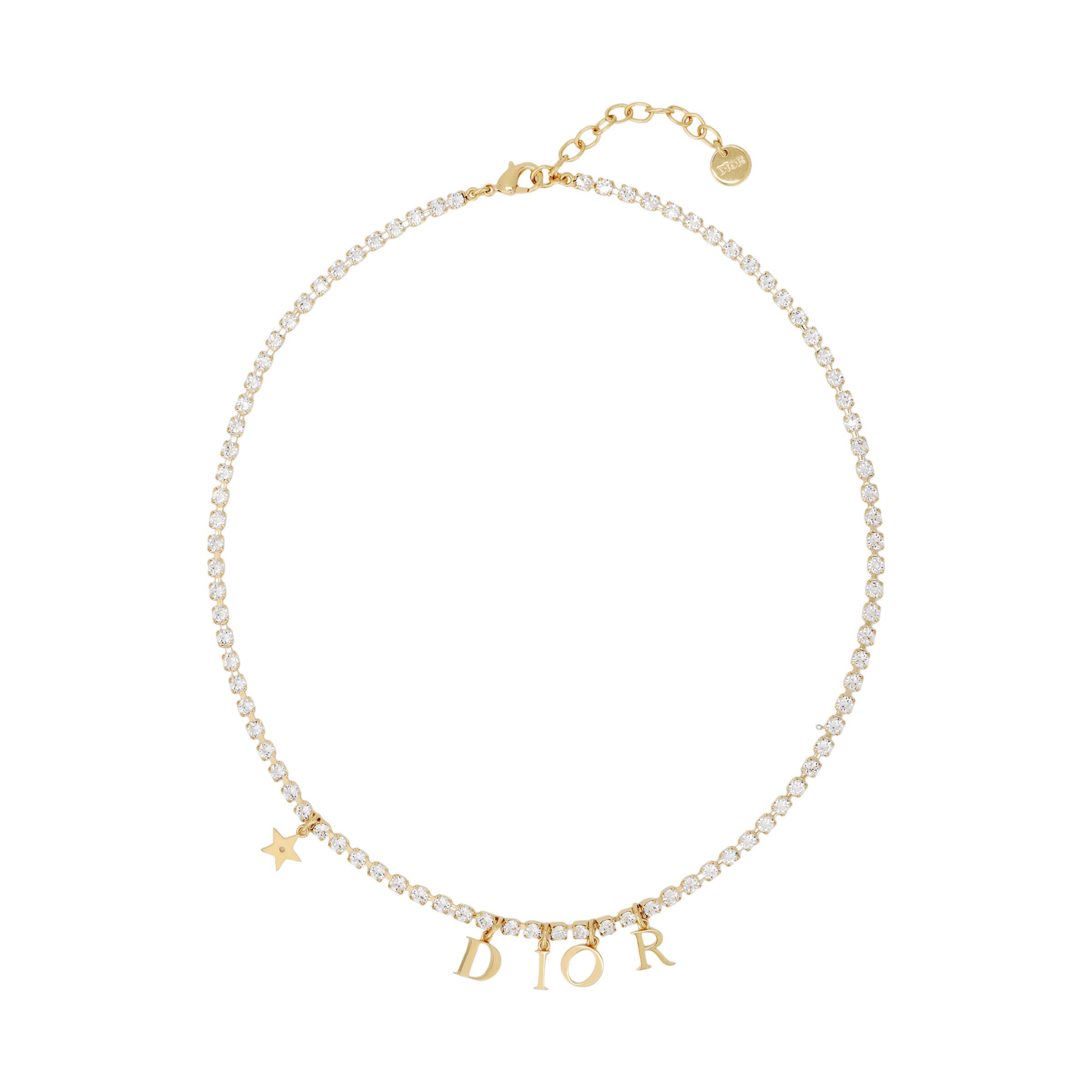 (Women) DIOR Alphabet and Star Charms Gold Metal Necklace for Women. N3117WOMCY_D03S