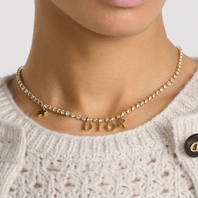 (Women) DIOR Alphabet and Star Charms Gold Metal Necklace for Women. N3117WOMCY_D03S Shop (Women) DIOR Alphabet and Star Charms Gold Metal Necklace for Women. N3117WOMCY_D03S