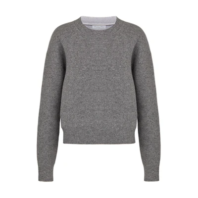 (Women) Dior Alphabet Print Grey Crewneck Sweatshirt 924S55AM009-X8805