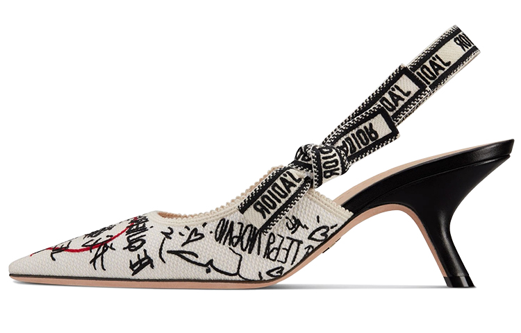 (Women) Dior Amour Embroidered Canvas High Heels 'Ivory' KDP880DGE_S10W