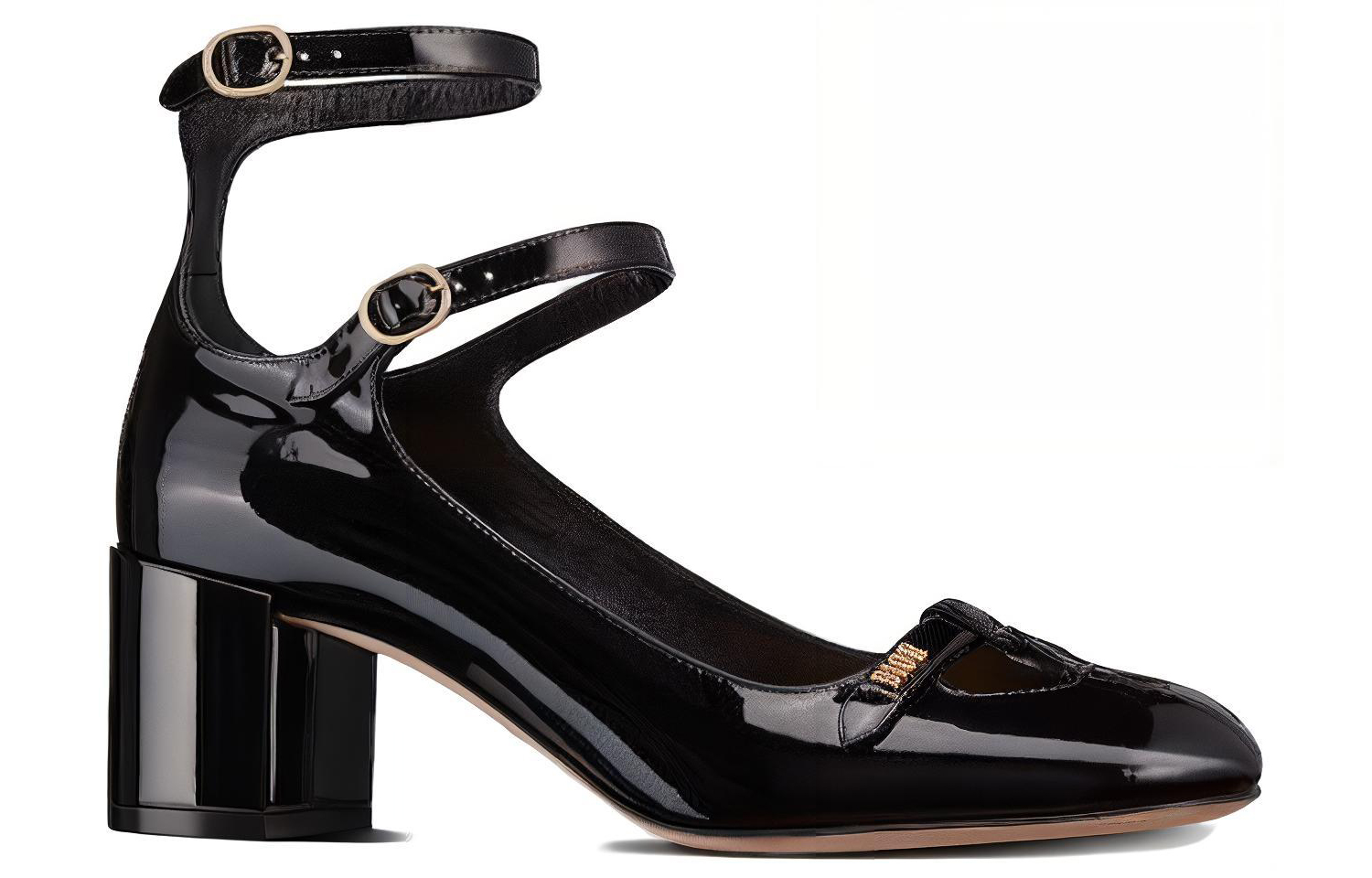 Order (W) Dior Amour Kasut Tumit Tinggi Kulit 'Double Buckle Hitam' KCV042VNI_S900