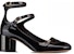 (W) Dior Amour Kasut Tumit Tinggi Kulit 'Double Buckle Hitam' KCV042VNI_S900