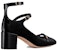 (W) Dior Amour Kasut Tumit Tinggi Kulit 'Double Buckle Hitam' KCV042VNI_S900