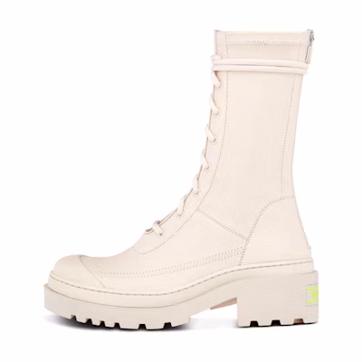 (W) Dior Arcade Boot 'White Elastic Lambskin Leather'