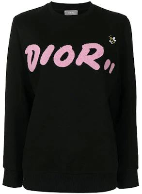 (W) Dior Archive Letter Patch Crewneck Pullover Wanita Hitam. 923J620W1242-984 Buy (W) Dior Archive Letter Patch Crewneck Pullover Wanita Hitam. 923J620W1242-984