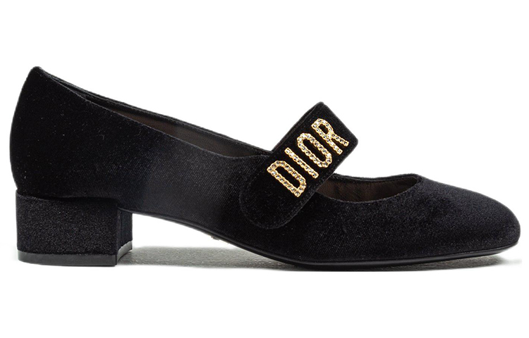 Order (W) 迪奥Baby-D黑色小牛皮中低跟鞋 KCB380VEV_S900