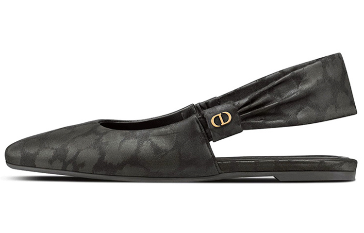 (Women) Dior Ballet Flat Sandals 'Black Logo Nylon' KCB704LNY_S900