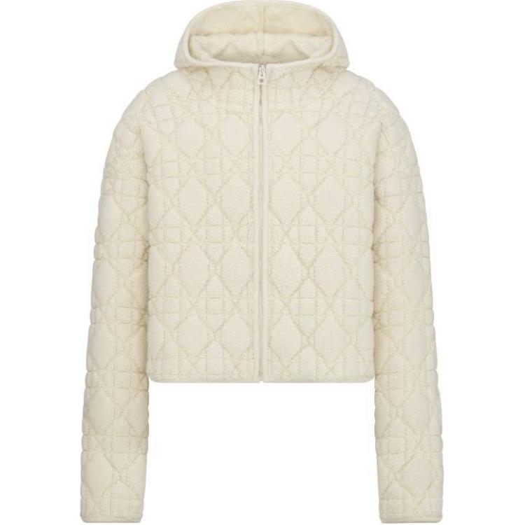 (Women) Dior Beige Checkered Zip-Up Hoodie Jacket 514G08A3400-X0200