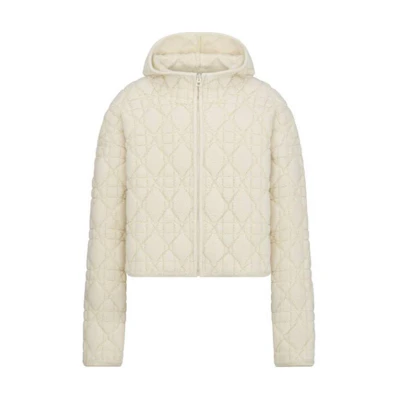 (Women) Dior Beige Checkered Zip-Up Hoodie Jacket 514G08A3400-X0200