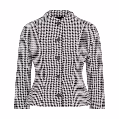 (Women) DIOR Black and White Monogram Print Single-Breasted Jacket 351V37A1433-X9330