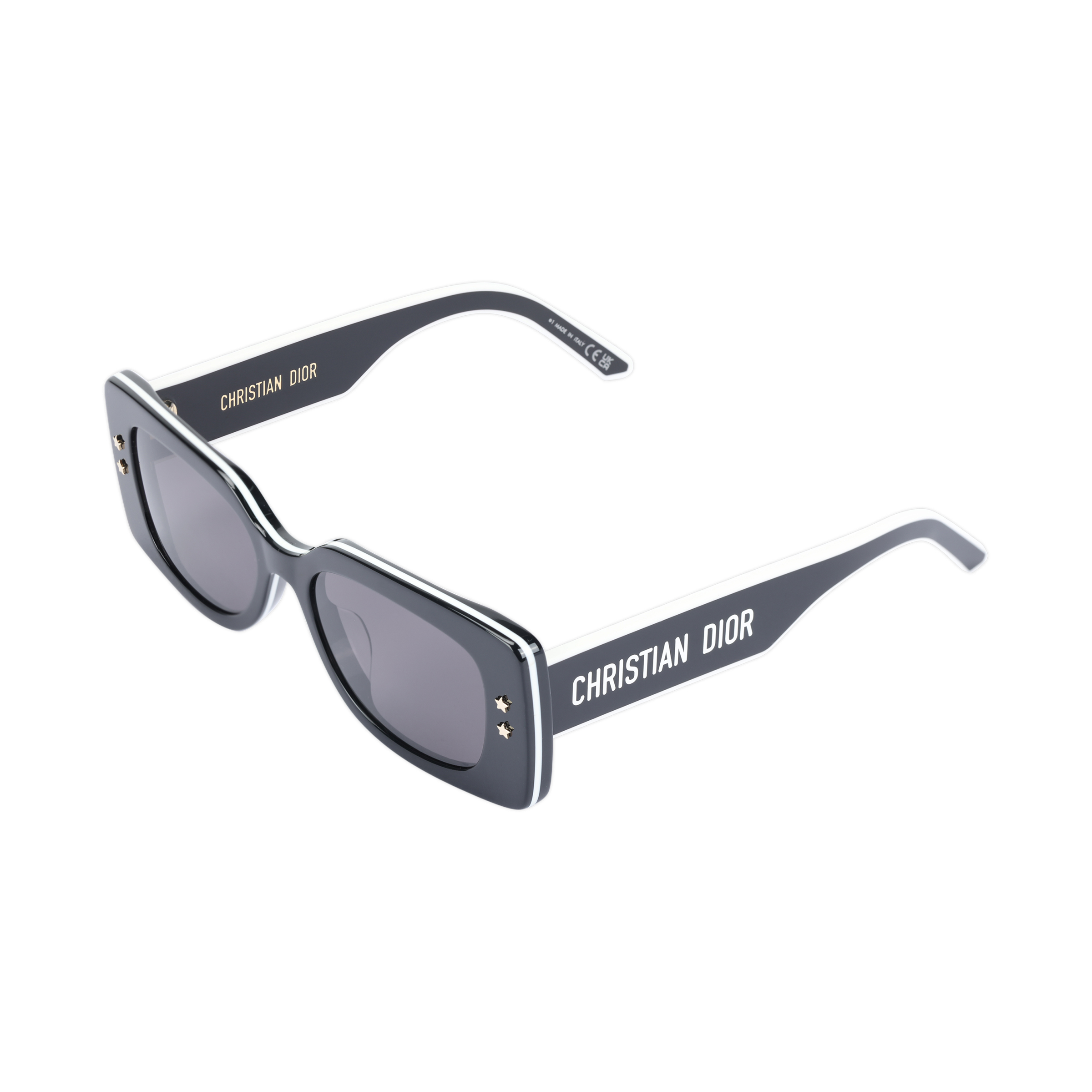 (Women) DIOR Black Irregular Sunglasses with Side Lettering for Women. DPFCS1UQR10A0