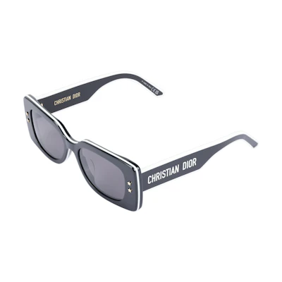 (Women) DIOR Black Irregular Sunglasses with Side Lettering for Women. DPFCS1UQR10A0