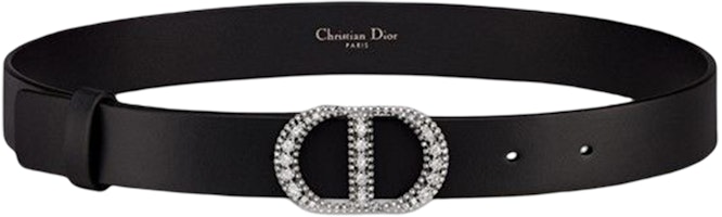 (Women) DIOR Black Leather Belt with Sleek Buckle - 27cm Width B0278BWFS-900 (Women) DIOR Black Leather Belt with Sleek Buckle - 27cm Width B0278BWFS-900