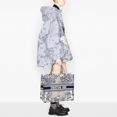 (Women) DIOR Blue & White Hooded Map Print Drawstring Jacket 047C10A2863X-5882 Details for (Women) DIOR Blue & White Hooded Map Print Drawstring Jacket 047C10A2863X-5882