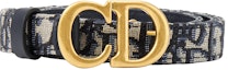 Shop (W) ディオール ブルーレザーベルト ジャカードバックル付き 2cm B0042CTZQ-M928