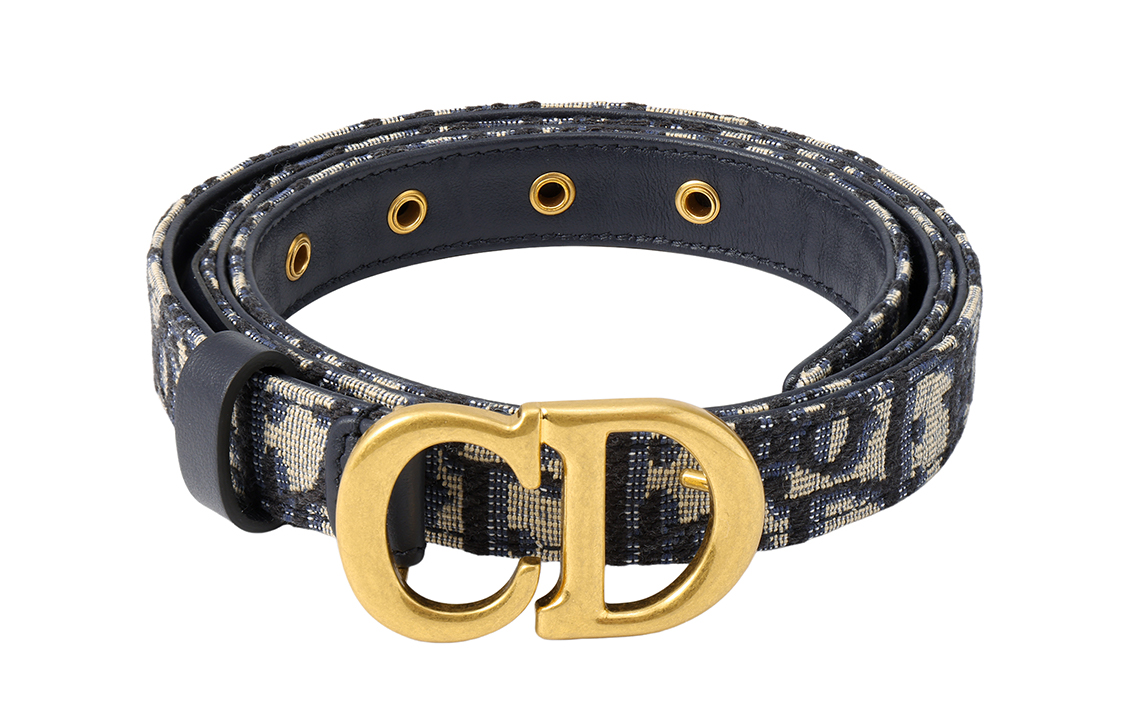 Purchase (W) ディオール ブルーレザーベルト ジャカードバックル付き 2cm B0042CTZQ-M928