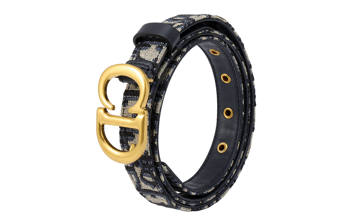 Details for (W) ディオール ブルーレザーベルト ジャカードバックル付き 2cm B0042CTZQ-M928