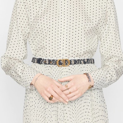 (W) ディオール ブルーレザーベルト ジャカードバックル付き 2cm B0042CTZQ-M928 Sizing (W) ディオール ブルーレザーベルト ジャカードバックル付き 2cm B0042CTZQ-M928