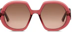 Lookbook (Women) Dior Bobby R1U Translucent Round Sunglasses Women Pink. BOBYR1UXR-42FR
