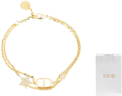 (W) Gelang Rantai Ganda Dior Bois de Rose Emas Kristal untuk Wanita. B1133PMTCY-D301 Purchase (W) Gelang Rantai Ganda Dior Bois de Rose Emas Kristal untuk Wanita. B1133PMTCY-D301
