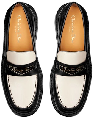 (W) Dior Boy Loafer 'Tumit Tebal Logo Plaque Hitam dan Putih' KDB759ACA_S11X Shop (W) Dior Boy Loafer 'Tumit Tebal Logo Plaque Hitam dan Putih' KDB759ACA_S11X
