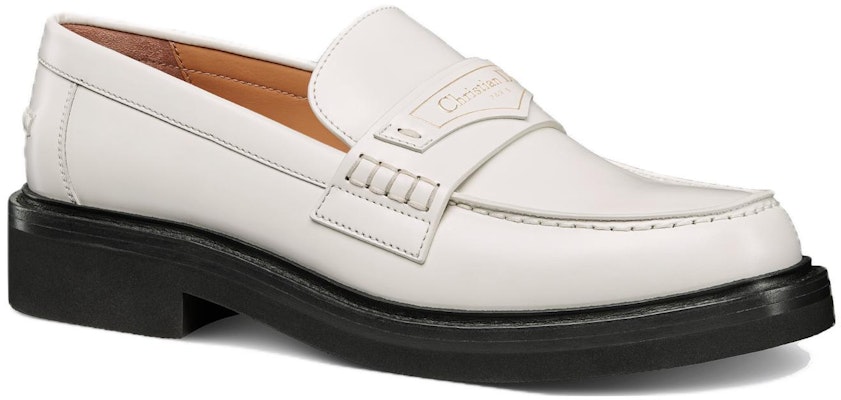 (W) Dior Kasut Loafer Lelaki Kulit Anak Lembu Putih Brushed KDB759ACA_S03W Shop (W) Dior Kasut Loafer Lelaki Kulit Anak Lembu Putih Brushed KDB759ACA_S03W