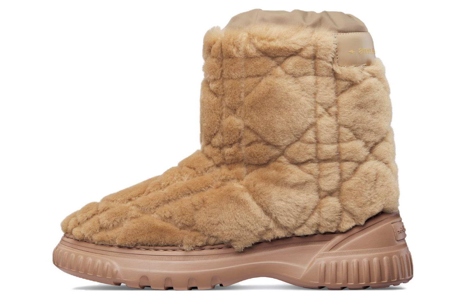 (W) Dior Brown 'Frost Velour Round Toe Short Snow Boots'