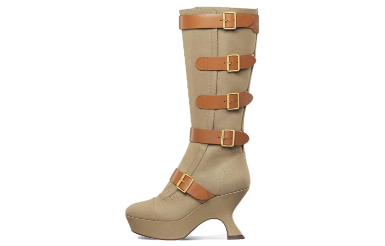 (Women) Dior Buckle High-Heeled Boot 'Brown' KDI915TFC_S33M