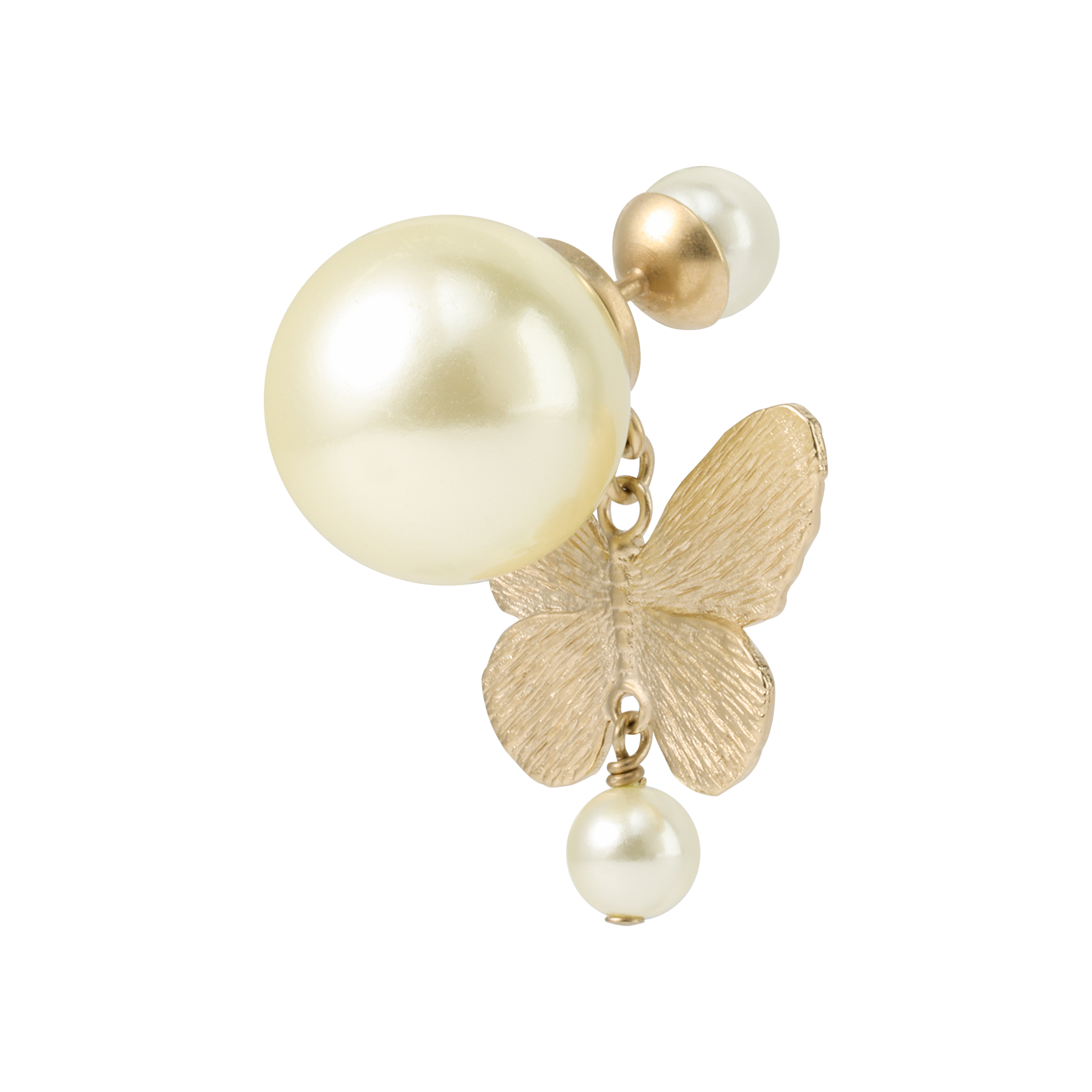 (Women) DIOR Butterfly Decor Metal Resin  Earrings - Gold. E2972WOMRS 圖 4