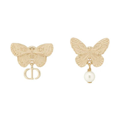 (Women) DIOR Butterfly Design Resin Metal Earrings for Women - Gold. E3059WOMRS