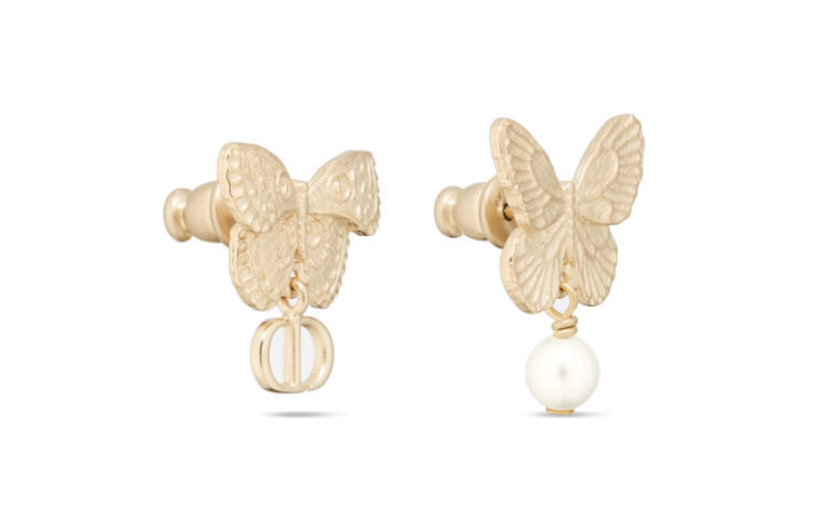 (Women) DIOR Butterfly Design Resin Metal Earrings for Women - Gold. E3059WOMRS 圖 3