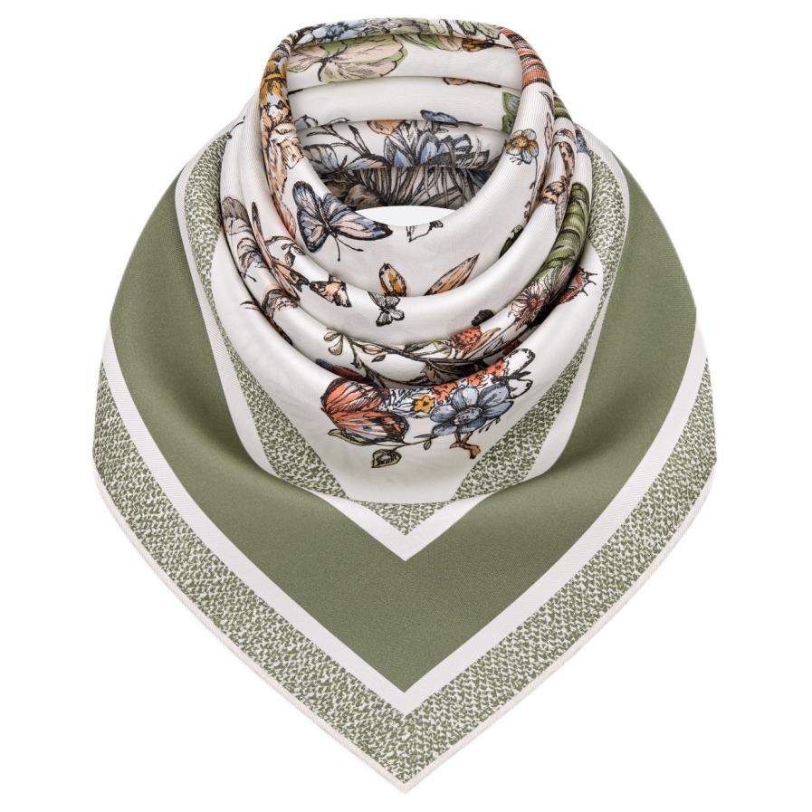 (Women) DIOR Butterfly Print Silk Scarf  White/Light Green. 41BUT090I613C619 圖 2