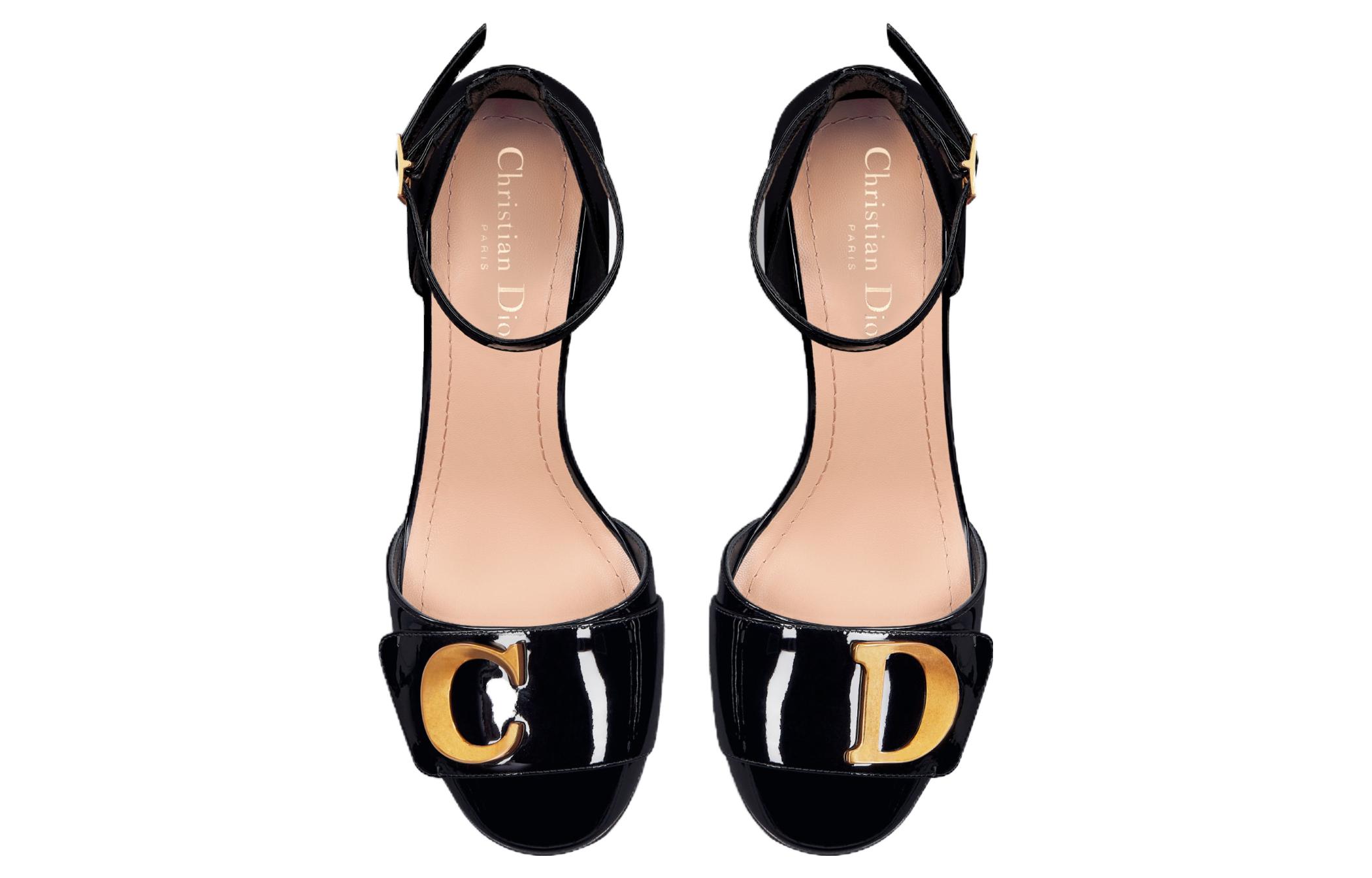 Shop DIOR迪奧 C'est Dior 休閒舒適 粗跟高跟鞋 10cm 女款 黑色