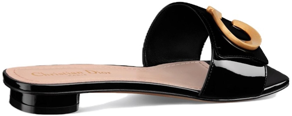 (Women) Dior C'est Dior 'Black Leather Flat Slides' KCQ887VNI_S900 Lookbook (Women) Dior C'est Dior 'Black Leather Flat Slides' KCQ887VNI_S900