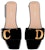 (W) Dior C'est Dior 'Selipar Rata Kulit Hitam'. KCQ887VNI_S900