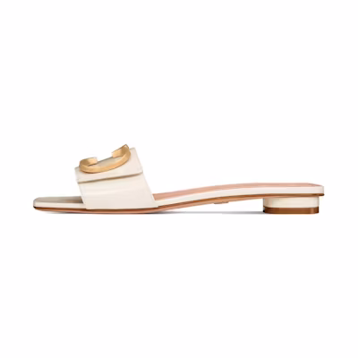 (W) Dior C'est Dior Leather Slip-On Flat Slide 'White'