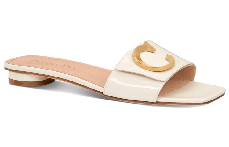 Order (W) Dior C''est Dior Sandalo Basso in Pelle Scivolato ''Bianco'' KCQ887VNI_S03W