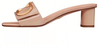 (Women) Dior C'est Dior Leather Square-Toe Chunky Heel Slide 'Nude' KCQ889VNI_S18U (Women) Dior C'est Dior Leather Square-Toe Chunky Heel Slide 'Nude' KCQ889VNI_S18U