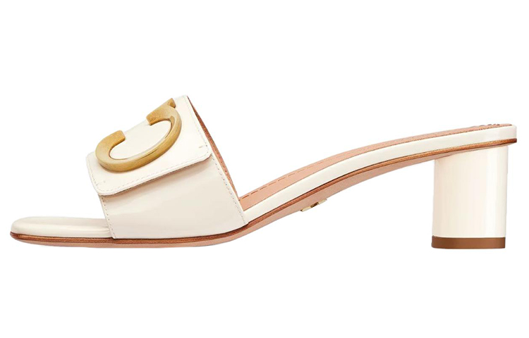 Buy (W) Dior C'est Dior Kulit Patent 'Sandal Tumit Tebal Fesyen' Putih KCQ889VNI_S03W