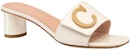 (W) Dior C'est Dior Kulit Patent 'Sandal Tumit Tebal Fesyen' Putih KCQ889VNI_S03W