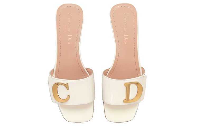 Lookbook (W) Dior C'est Dior Kulit Patent 'Sandal Tumit Tebal Fesyen' Putih KCQ889VNI_S03W