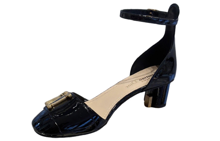 (Women) Dior C'est Dior Patent Leather Open-Toe Block Heel 'Black' KCV073VNI_S900