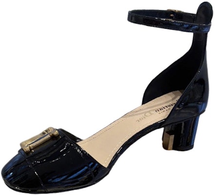 (W) 迪奥C'est Dior黑色漆皮鱼嘴方跟高跟鞋KCV073VNI_S900 KCV110VNI_S900 Buy (W) 迪奥C'est Dior黑色漆皮鱼嘴方跟高跟鞋KCV073VNI_S900 KCV110VNI_S900