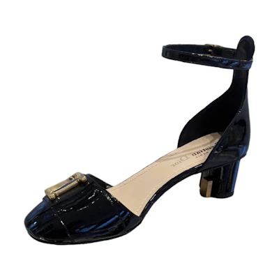(W) Dior C'est Dior Patent Leather Open-Toe Block Heel 'Black' KCV073VNI_S900