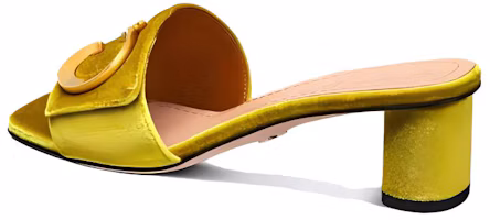 Shop (W) Sandalia Dior C'est Dior Ante Punta Cuadrada Tacón Grueso 'Amarillo' KCQ886VEV_S52H