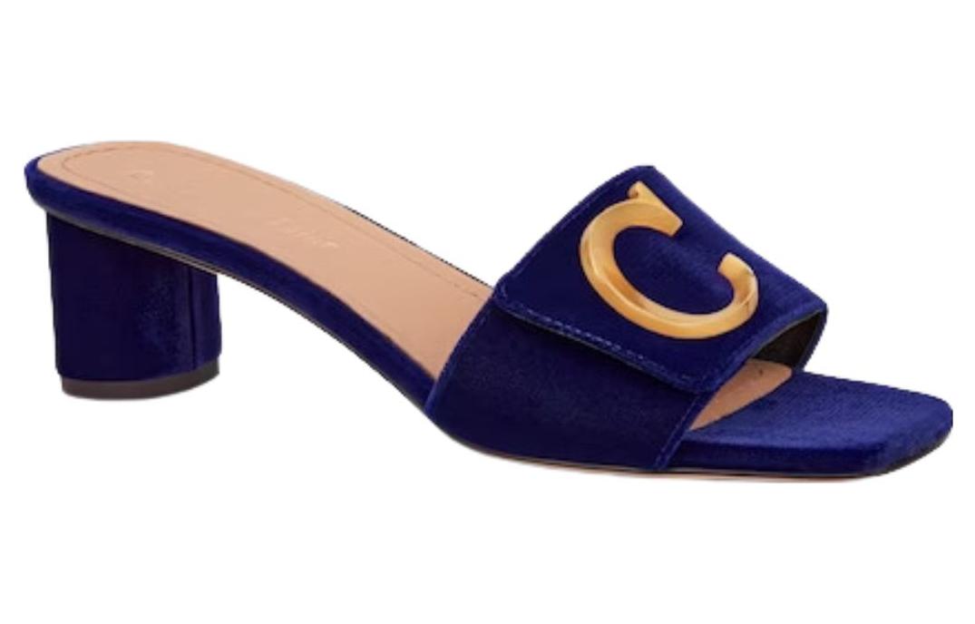 Order (W) Dior C''est Dior Velours ''Talon Carré Bout Carré'' Mule Bleu KCQ886VEV_S22B