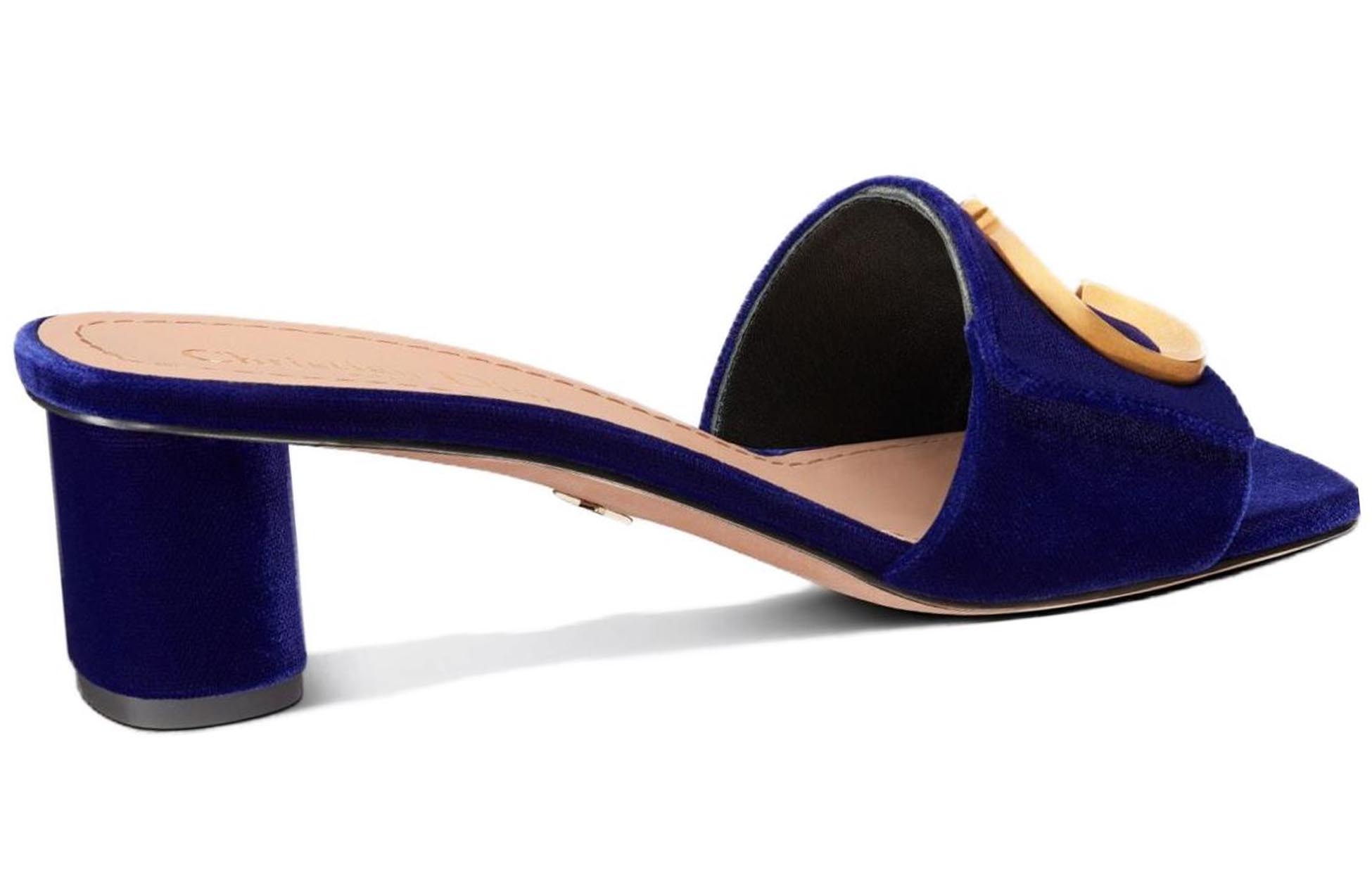 Shop (W) Dior C''est Dior Velours ''Talon Carré Bout Carré'' Mule Bleu KCQ886VEV_S22B