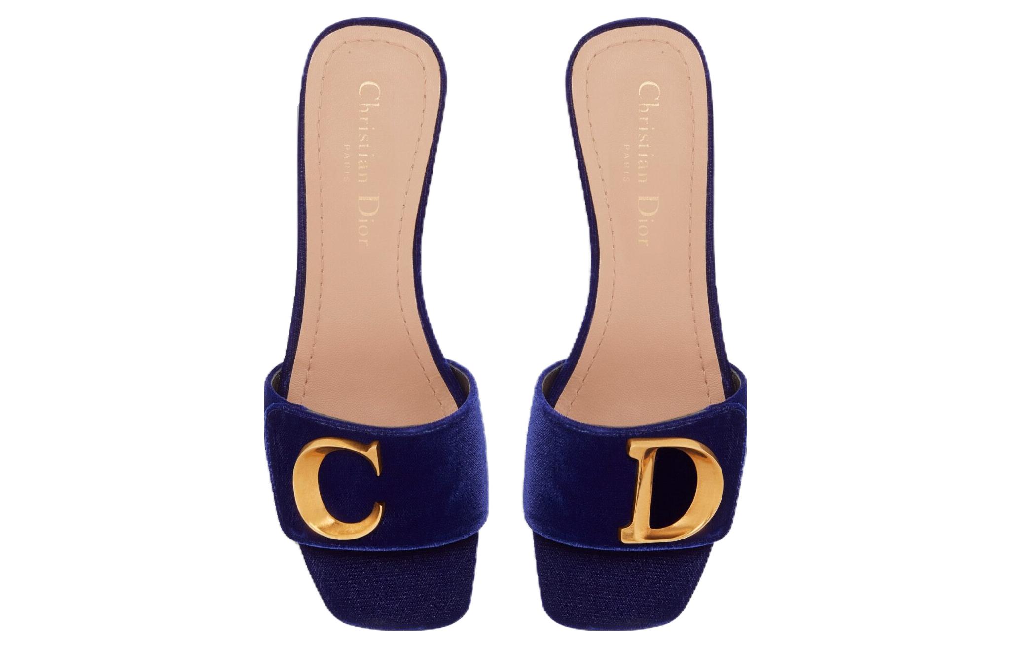 Purchase (W) Dior C''est Dior Velours ''Talon Carré Bout Carré'' Mule Bleu KCQ886VEV_S22B