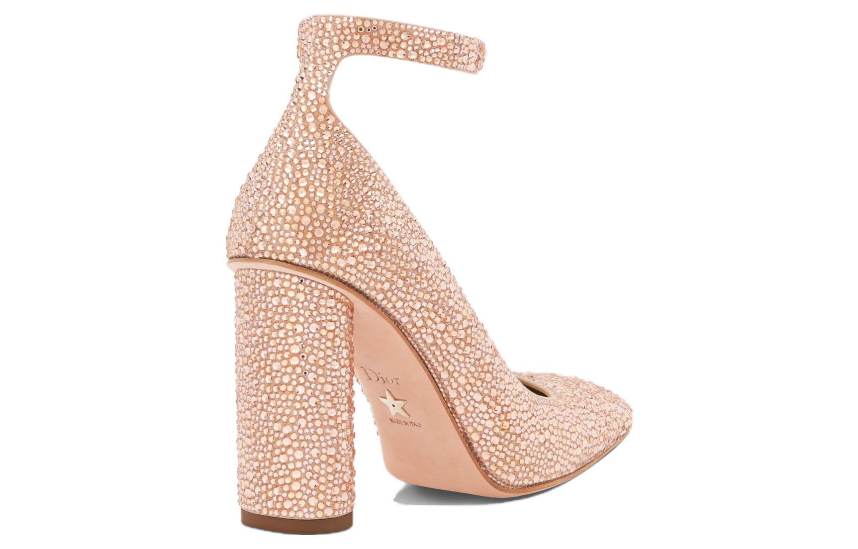 Shop (W) Dior Talons Hauts Confort Cuir Véritable 10cm Chunky ''Rose'' KCV155CST_S55U