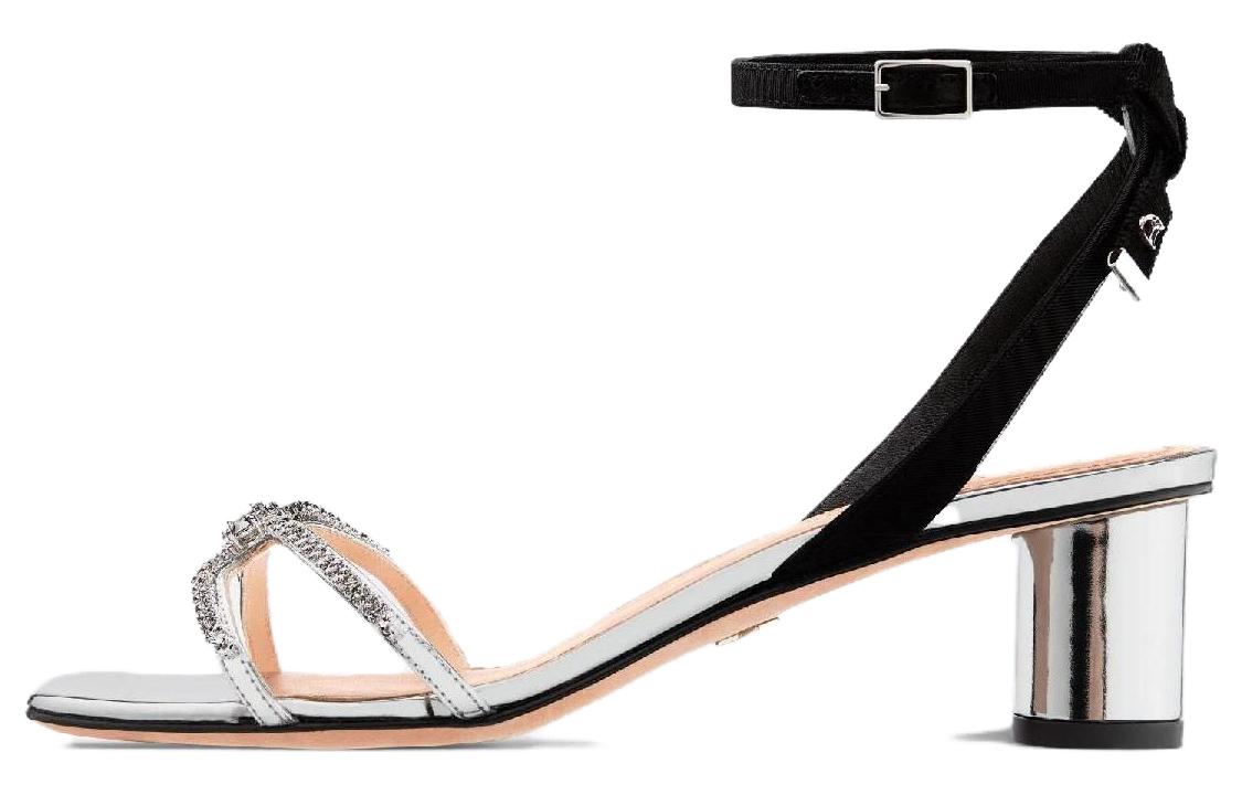 Buy (W) Dior Kalfslederen Hoge Hakken Sandalen ''Elegant Zilver'' KCQ890MIT_S59K
